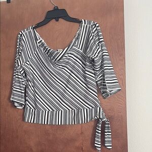 Striped Black and White Women's Top